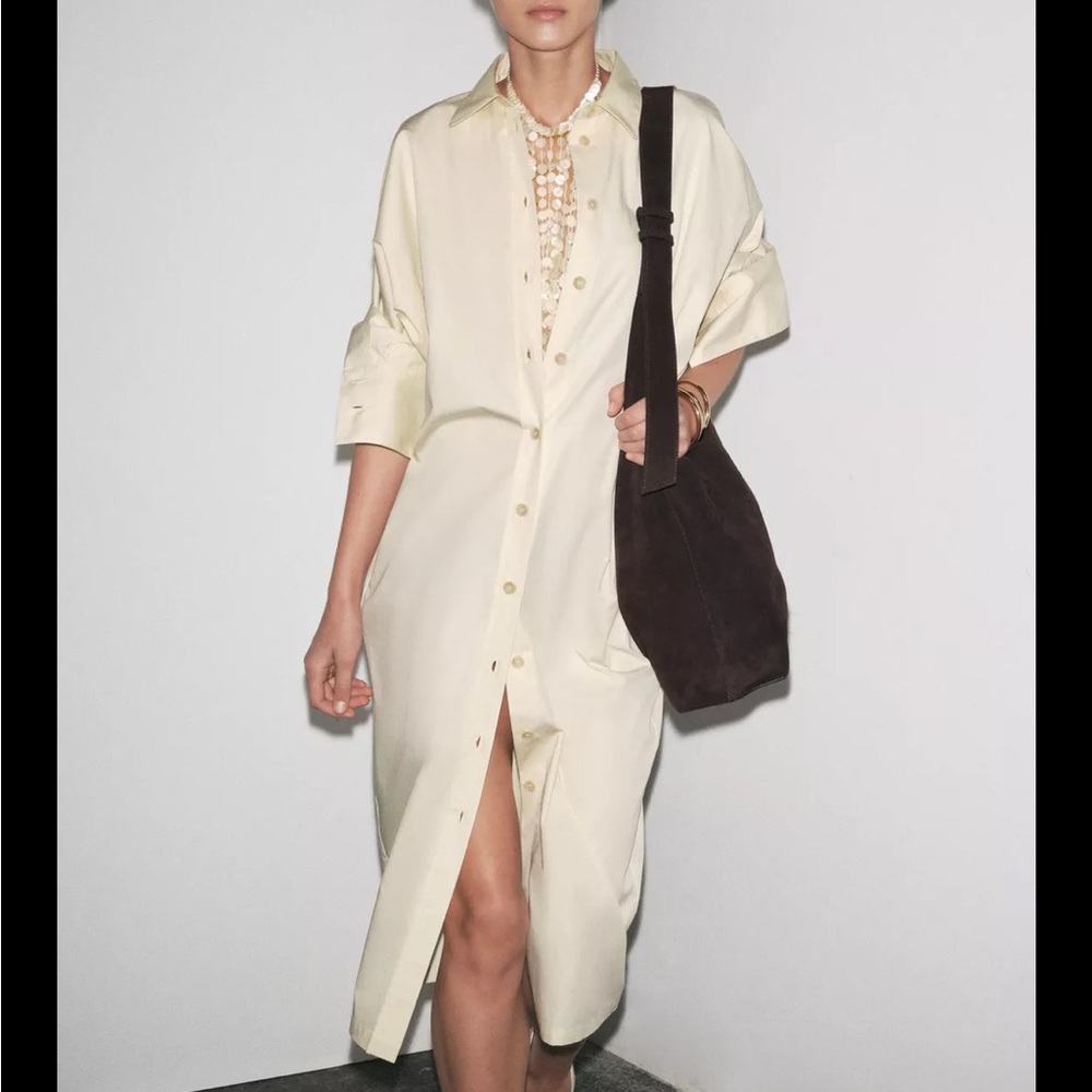 NWT Pale yellow midi dress Zara